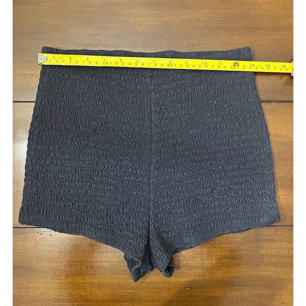 Free People Black Smocked High-Waisted Bloomer Shorts Small